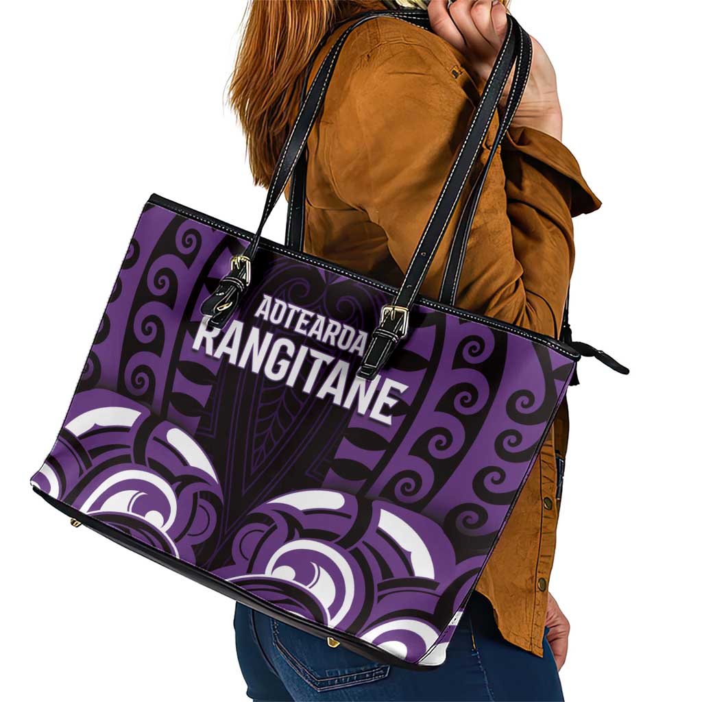 Aotearoa Rangitane Leather Tote Bag Maori Pattern New Zealand DT05 - Polynesian Pride