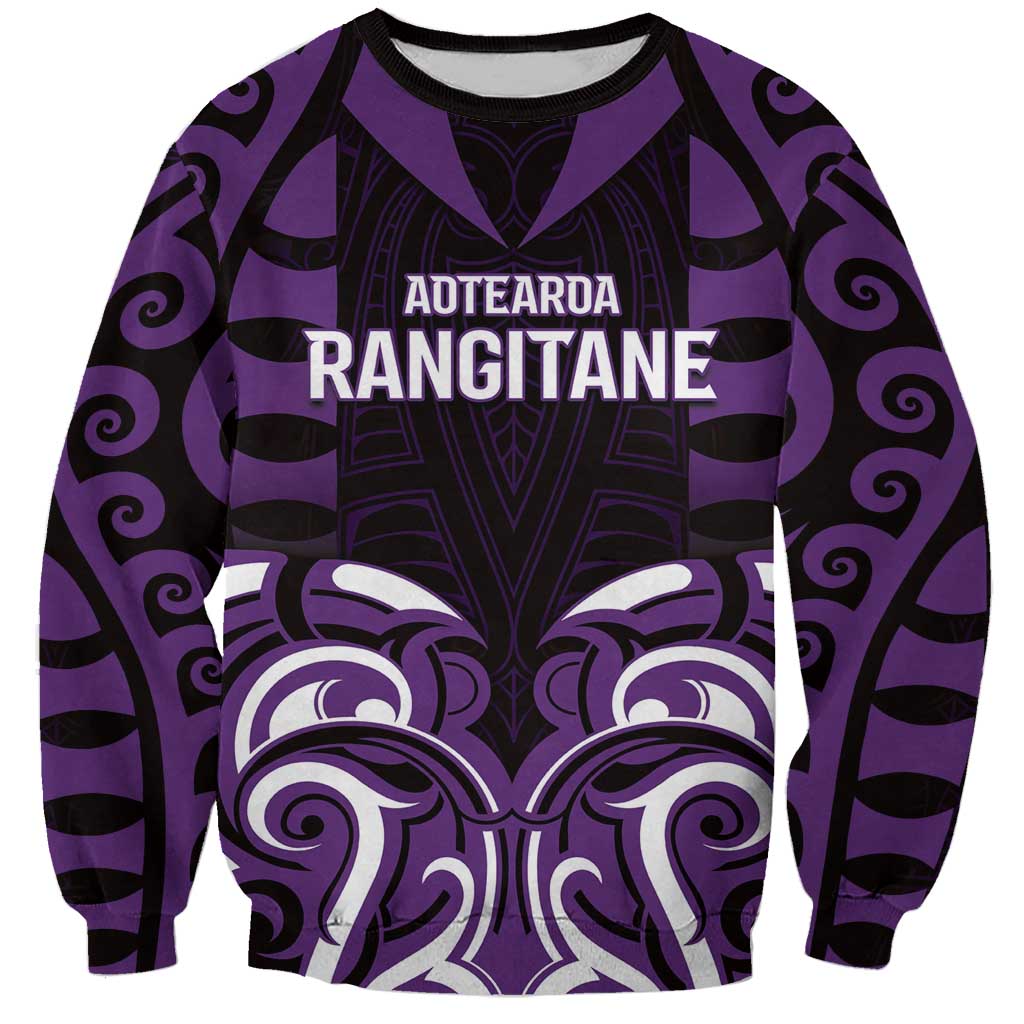 Custom Aotearoa Rangitane Sweatshirt Maori Pattern New Zealand - Polynesian Pride