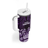 Custom Aotearoa Rangitane Tumbler With Handle Maori Pattern New Zealand - Polynesian Pride