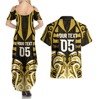 Custom Aotearoa Taranaki Couples Matching Summer Maxi Dress and Hawaiian Shirt Maori Pattern New Zealand - Polynesian Pride