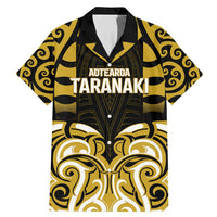 Custom Aotearoa Taranaki Family Matching Mermaid Dress and Hawaiian Shirt Maori Pattern New Zealand DT05 Dad's Shirt - Short Sleeve Yellow - Polynesian Pride