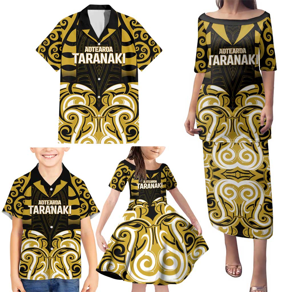 Custom Aotearoa Taranaki Family Matching Puletasi and Hawaiian Shirt Maori Pattern New Zealand - Polynesian Pride