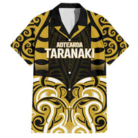 Custom Aotearoa Taranaki Family Matching Summer Maxi Dress and Hawaiian Shirt Maori Pattern New Zealand DT05 Dad's Shirt - Short Sleeve Yellow - Polynesian Pride