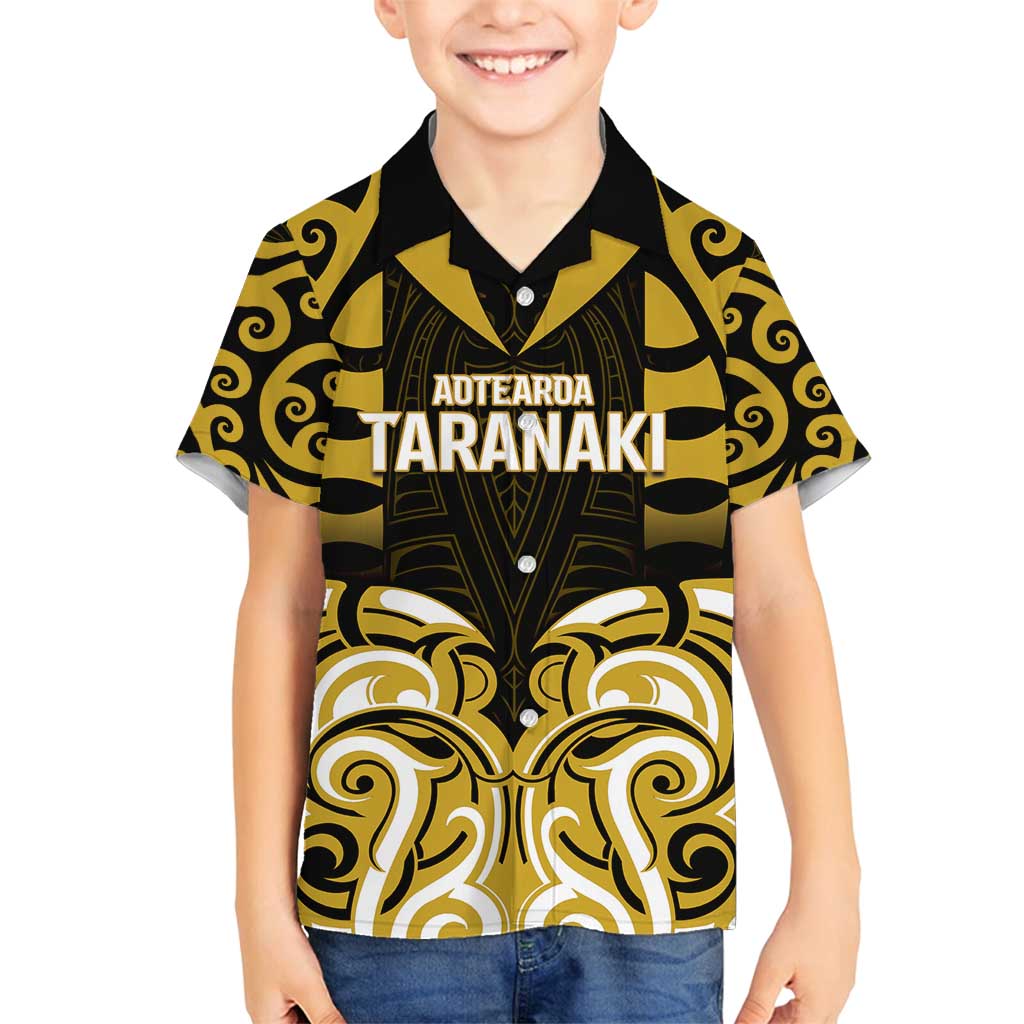Custom Aotearoa Taranaki Family Matching Tank Maxi Dress and Hawaiian Shirt Maori Pattern New Zealand DT05 Son's Shirt Yellow - Polynesian Pride