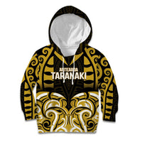 Custom Aotearoa Taranaki Kid Hoodie Maori Pattern New Zealand DT05 Hoodie Yellow - Polynesian Pride