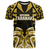 Custom Aotearoa Taranaki T Shirt Maori Pattern New Zealand DT05 Yellow - Polynesian Pride