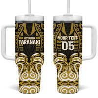 Custom Aotearoa Taranaki Tumbler With Handle Maori Pattern New Zealand DT05 One Size: 40 oz Yellow - Polynesian Pride