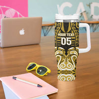 Custom Aotearoa Taranaki Tumbler With Handle Maori Pattern New Zealand DT05 - Polynesian Pride