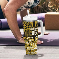 Custom Aotearoa Taranaki Tumbler With Handle Maori Pattern New Zealand DT05 - Polynesian Pride