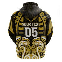 Custom Aotearoa Taranaki Zip Hoodie Maori Pattern New Zealand - Polynesian Pride