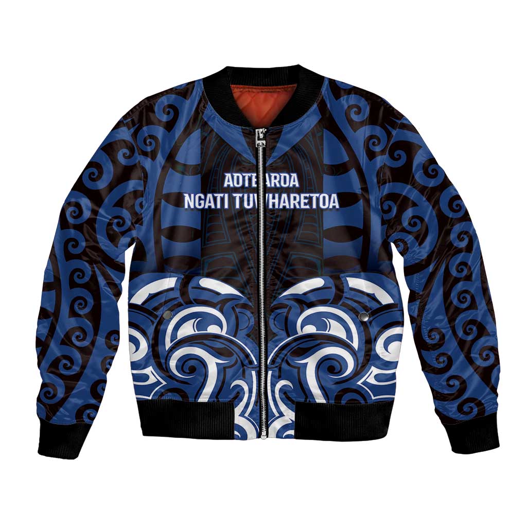 Custom Aotearoa Ngati Tuwharetoa Bomber Jacket Maori Pattern New Zealand - Polynesian Pride