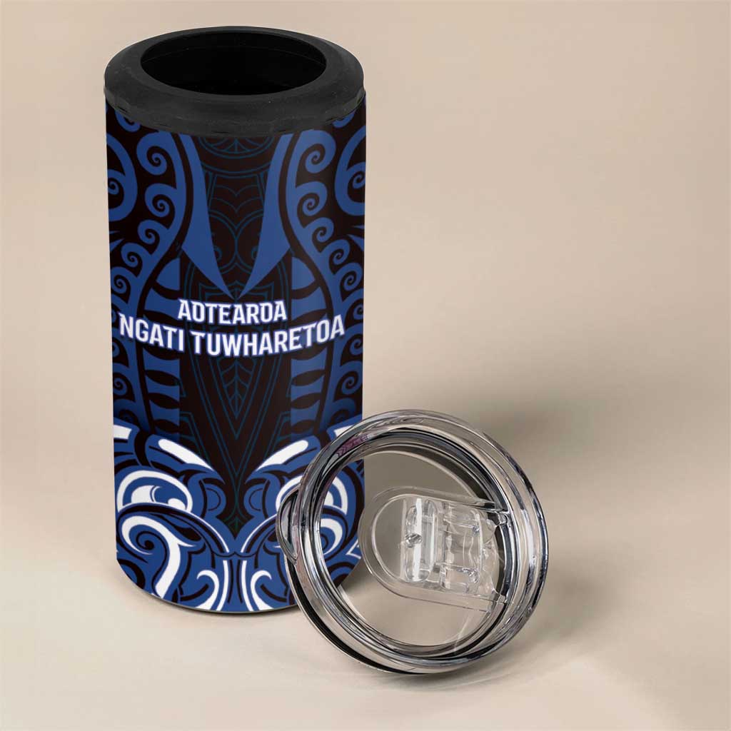 Custom Aotearoa Ngati Tuwharetoa 4 in 1 Can Cooler Tumbler Maori Pattern New Zealand DT05 - Polynesian Pride