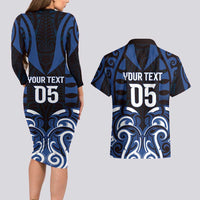 Custom Aotearoa Ngati Tuwharetoa Couples Matching Long Sleeve Bodycon Dress and Hawaiian Shirt Maori Pattern New Zealand DT05 - Polynesian Pride