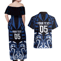 Custom Aotearoa Ngati Tuwharetoa Couples Matching Off Shoulder Maxi Dress and Hawaiian Shirt Maori Pattern New Zealand DT05 - Polynesian Pride