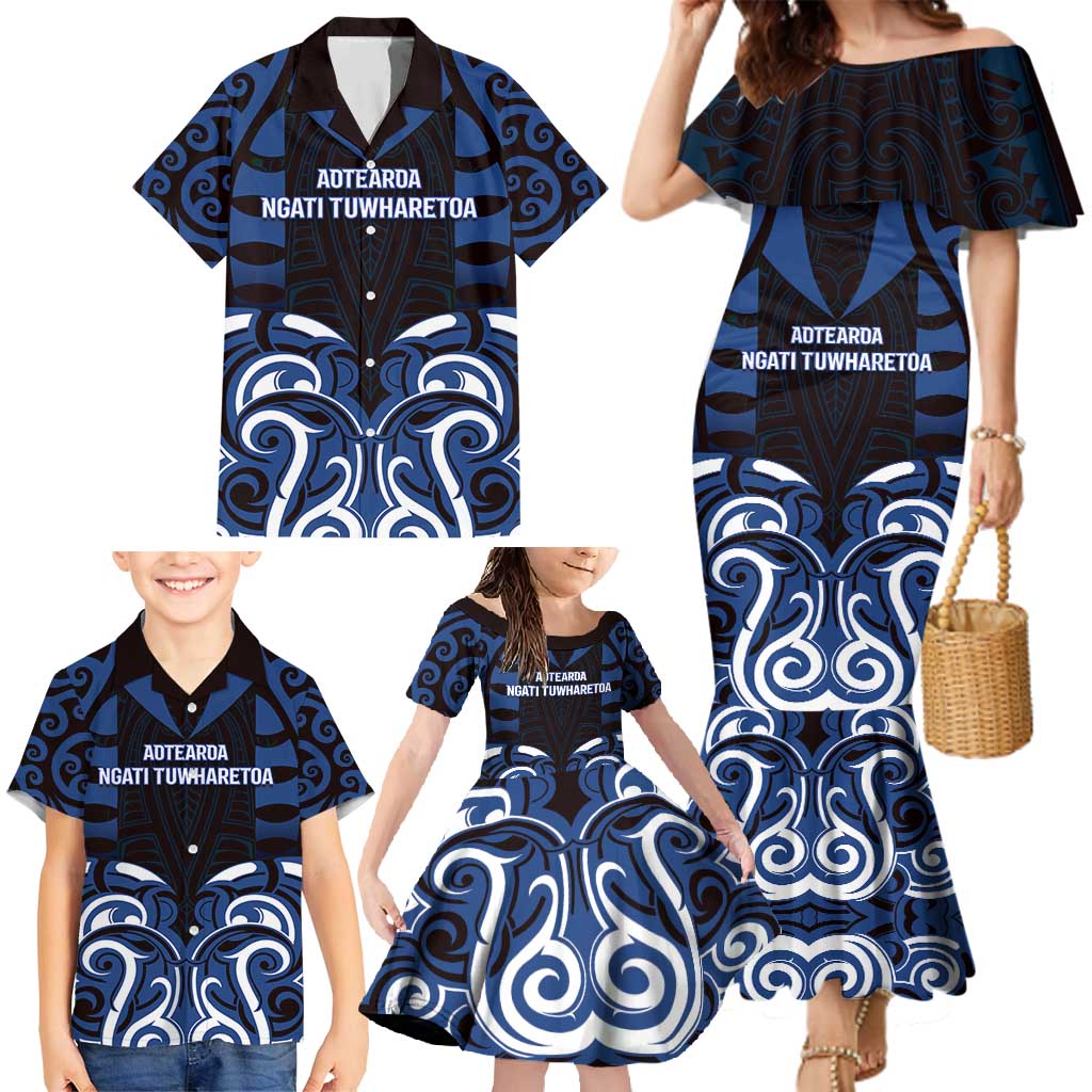Custom Aotearoa Ngati Tuwharetoa Family Matching Mermaid Dress and Hawaiian Shirt Maori Pattern New Zealand DT05 - Polynesian Pride