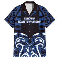 Custom Aotearoa Ngati Tuwharetoa Family Matching Short Sleeve Bodycon Dress and Hawaiian Shirt Maori Pattern New Zealand DT05 Dad's Shirt - Short Sleeve Navy - Polynesian Pride