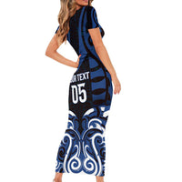 Custom Aotearoa Ngati Tuwharetoa Family Matching Short Sleeve Bodycon Dress and Hawaiian Shirt Maori Pattern New Zealand DT05 - Polynesian Pride