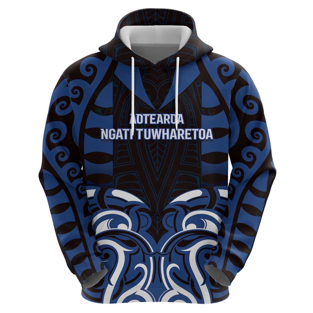 Custom Aotearoa Ngati Tuwharetoa Hoodie Maori Pattern New Zealand - Polynesian Pride
