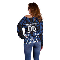 Custom Aotearoa Ngati Tuwharetoa Off Shoulder Sweater Maori Pattern New Zealand - Polynesian Pride