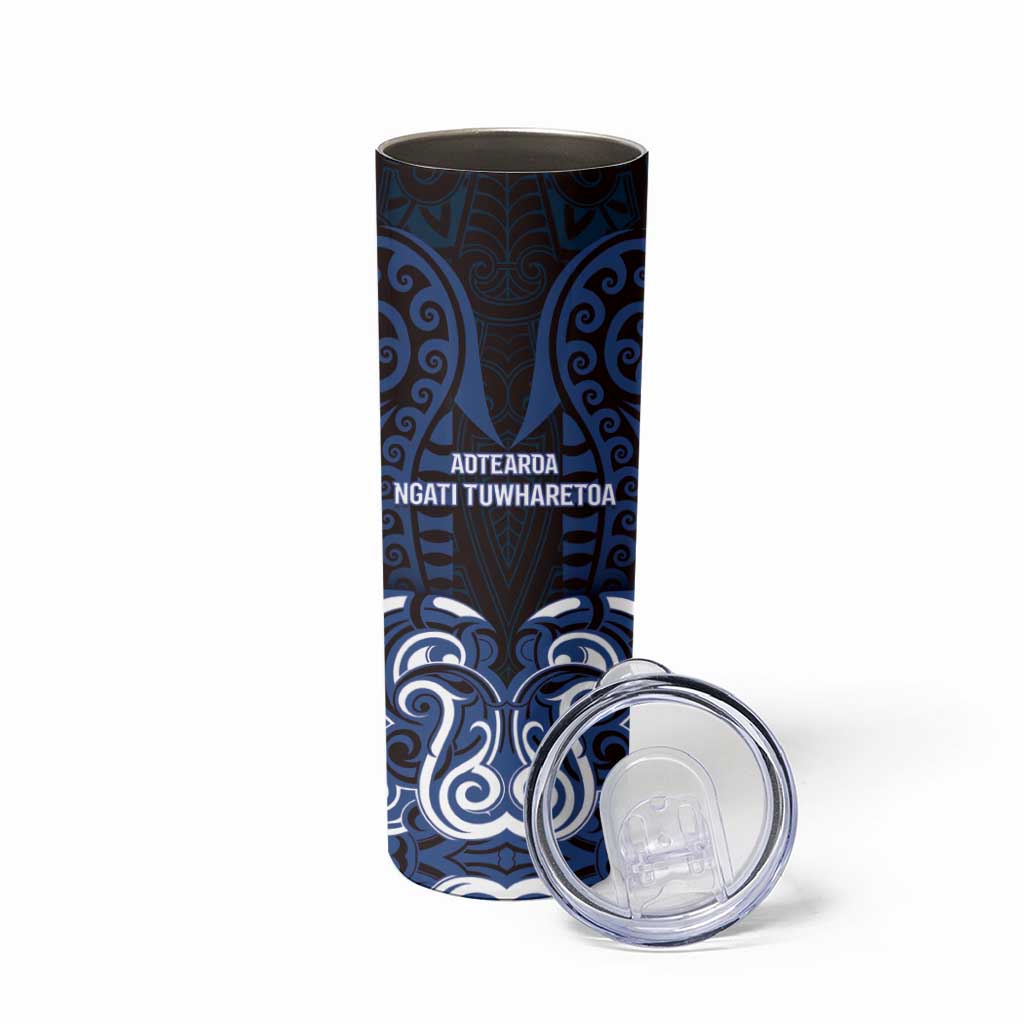 Custom Aotearoa Ngati Tuwharetoa Skinny Tumbler Maori Pattern New Zealand DT05 - Polynesian Pride