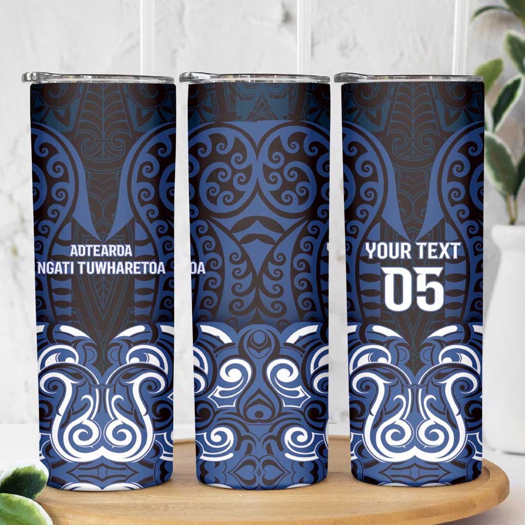 Custom Aotearoa Ngati Tuwharetoa Skinny Tumbler Maori Pattern New Zealand DT05 - Polynesian Pride