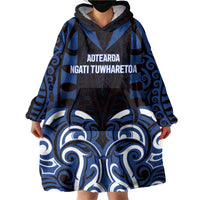 Custom Aotearoa Ngati Tuwharetoa Wearable Blanket Hoodie Maori Pattern New Zealand DT05 - Polynesian Pride