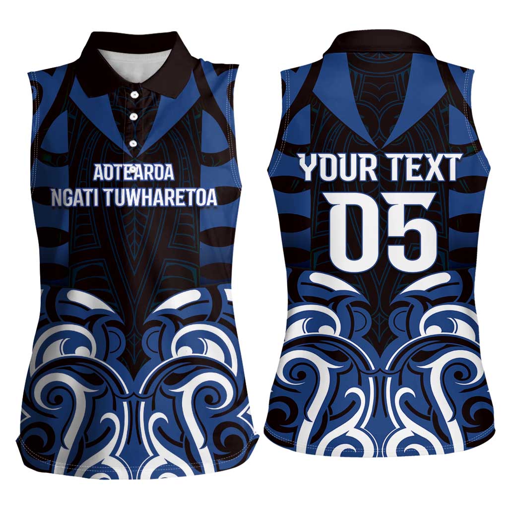 Custom Aotearoa Ngati Tuwharetoa Women Sleeveless Polo Shirt Maori Pattern New Zealand DT05 - Polynesian Pride