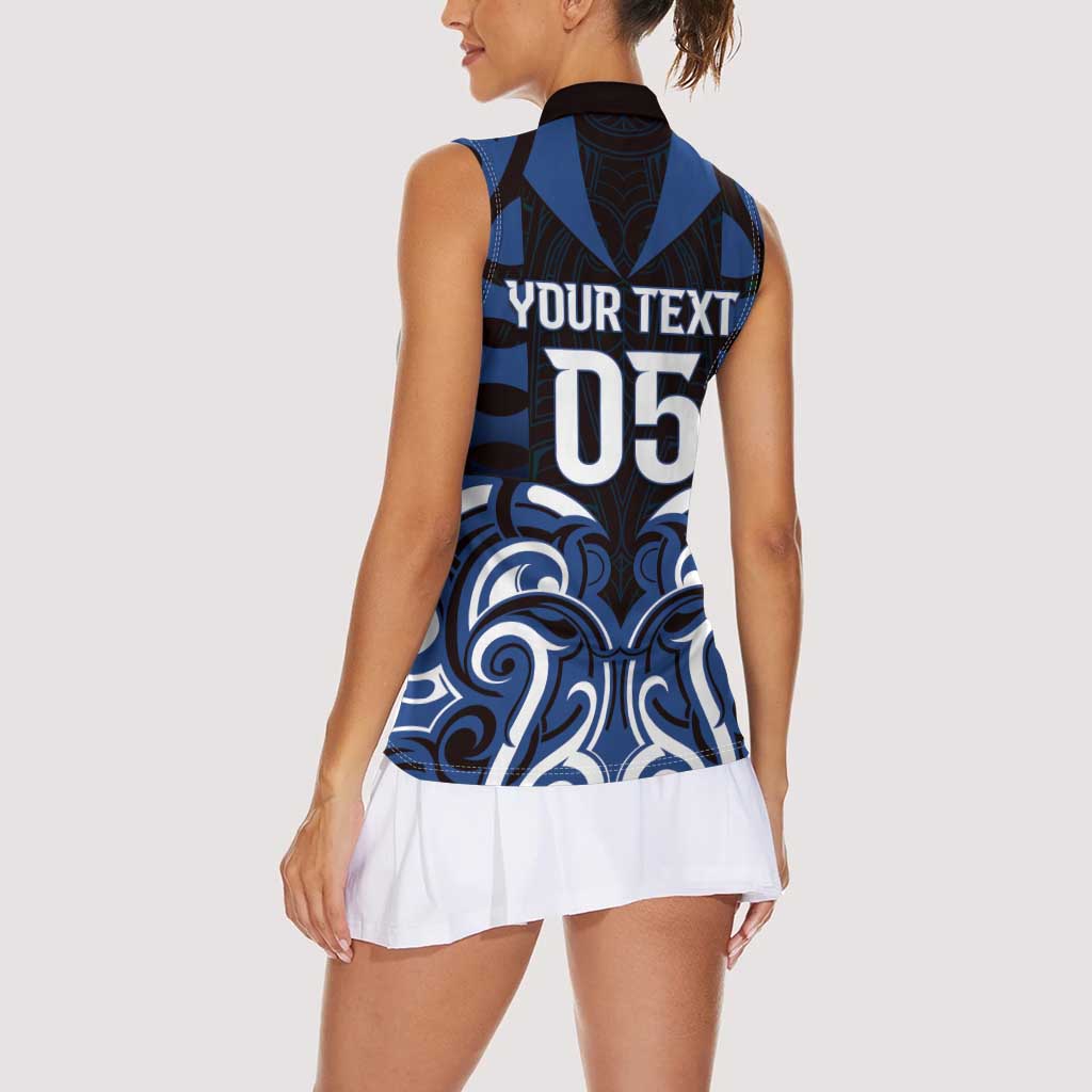 Custom Aotearoa Ngati Tuwharetoa Women Sleeveless Polo Shirt Maori Pattern New Zealand DT05 - Polynesian Pride