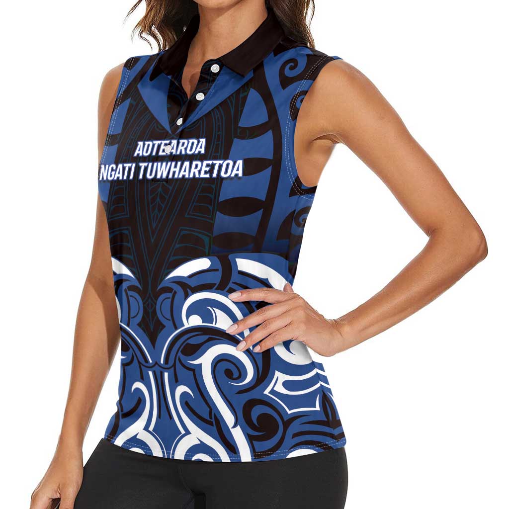 Custom Aotearoa Ngati Tuwharetoa Women Sleeveless Polo Shirt Maori Pattern New Zealand DT05 - Polynesian Pride