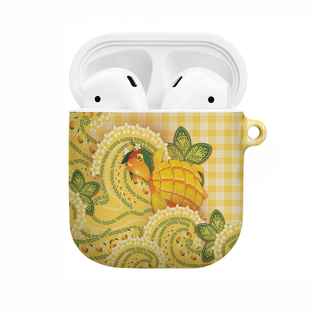 Hawaii Palaka AirPods Case Cute Ripe Mango Turtle On The Waves DT05 Yellow - Polynesian Pride