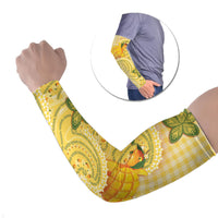 Hawaii Palaka Arm Sleeves Cute Ripe Mango Turtle On The Waves DT05 Set of 2 Yellow - Polynesian Pride