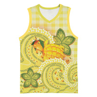 Hawaii Palaka Basketball Jersey Cute Ripe Mango Turtle On The Waves DT05 Unisex Yellow - Polynesian Pride