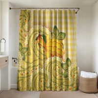 Hawaii Palaka Bathroom Set Cute Ripe Mango Turtle On The Waves DT05 Shower Curtain Only Yellow - Polynesian Pride
