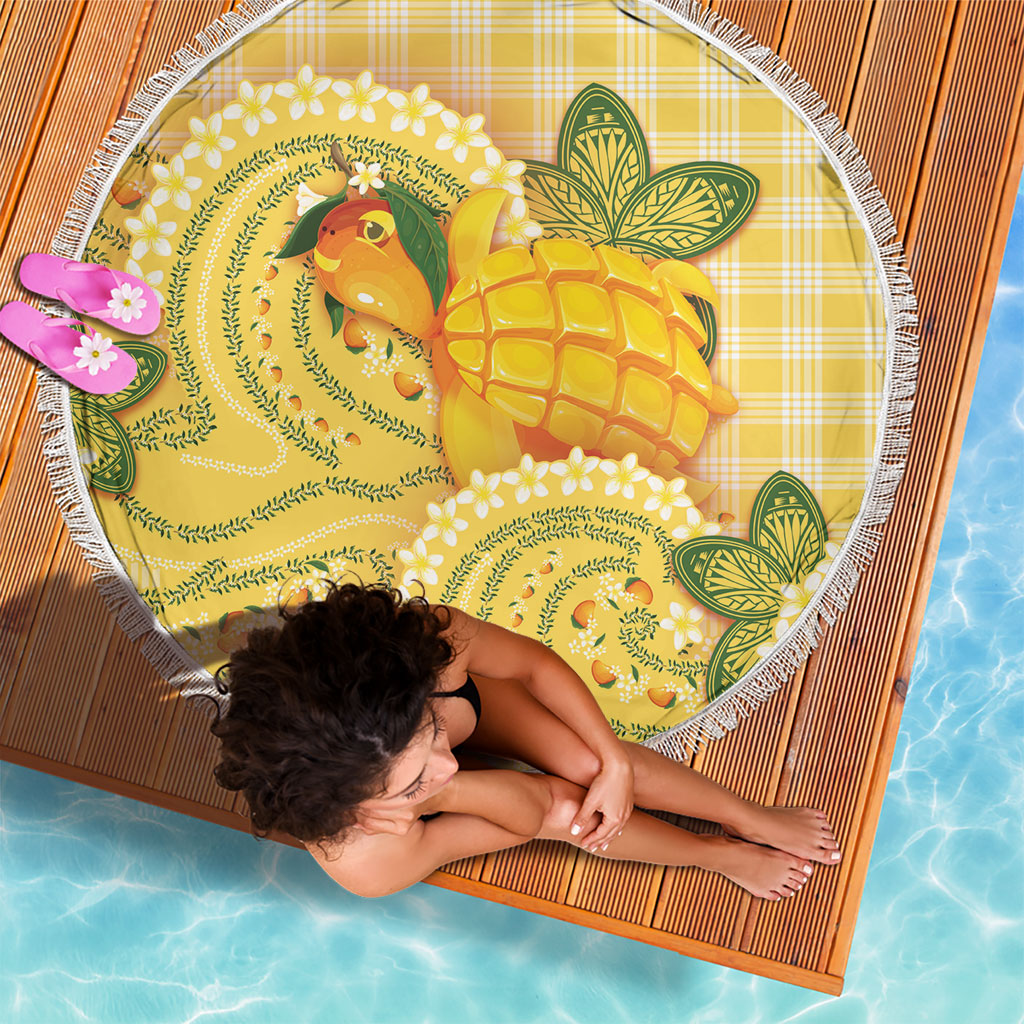 Hawaii Palaka Beach Blanket Cute Ripe Mango Turtle On The Waves DT05 - Polynesian Pride