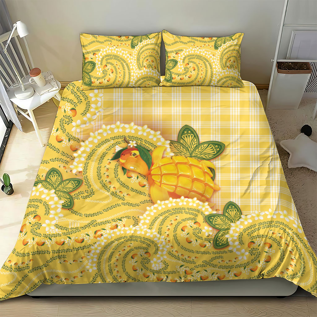 Hawaii Palaka Bedding Set Cute Ripe Mango Turtle On The Waves DT05 - Polynesian Pride