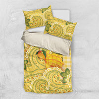 Hawaii Palaka Bedding Set Cute Ripe Mango Turtle On The Waves DT05 US Twin 172cm x 218cm Yellow - Polynesian Pride