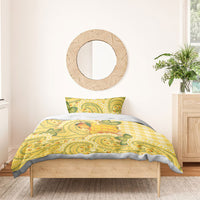 Hawaii Palaka Bedding Set Cute Ripe Mango Turtle On The Waves DT05 - Polynesian Pride