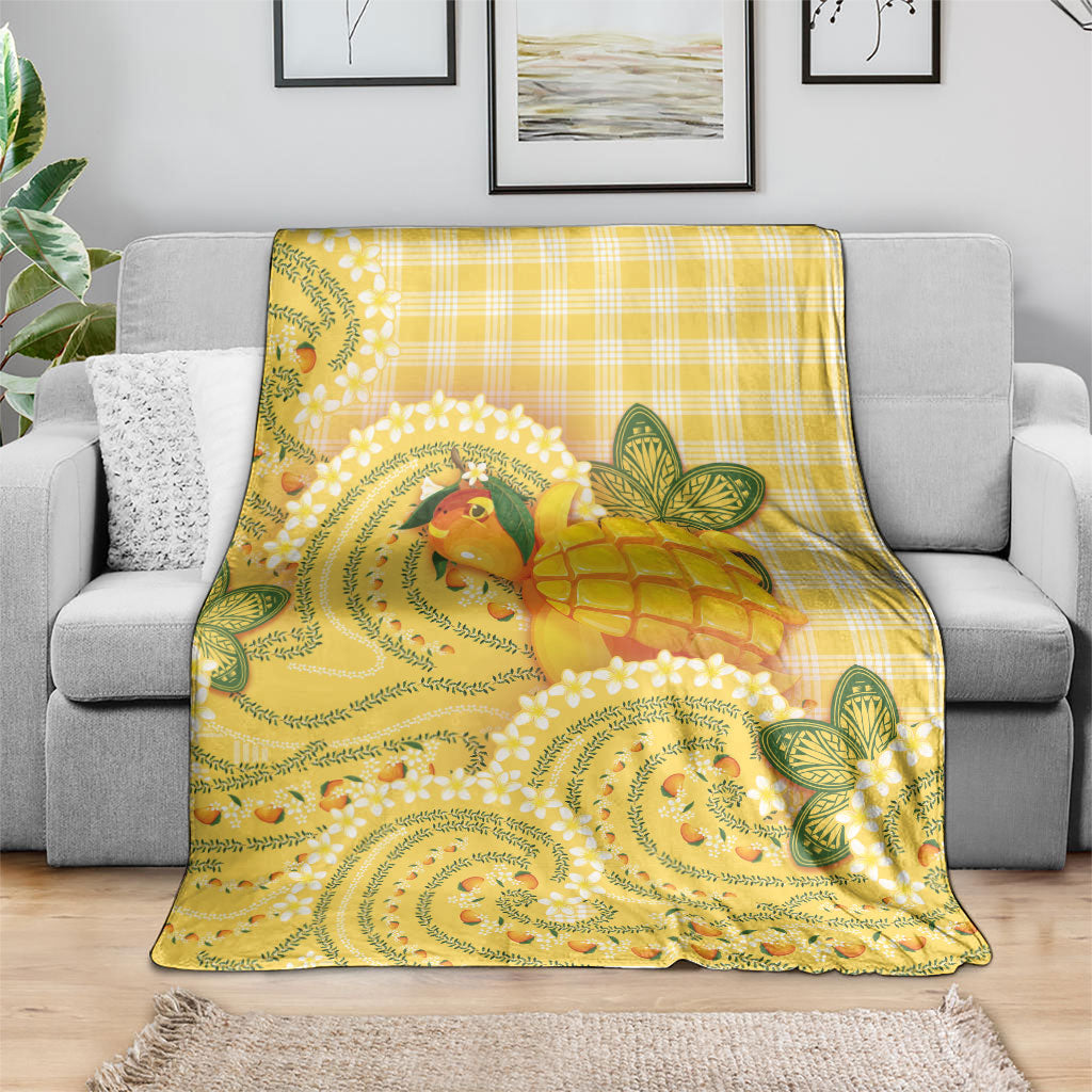 Hawaii Palaka Blanket Cute Ripe Mango Turtle On The Waves DT05 - Polynesian Pride