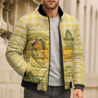 Hawaii Palaka Bomber Puffer Jacket Cute Ripe Mango Turtle On The Waves DT05 - Polynesian Pride