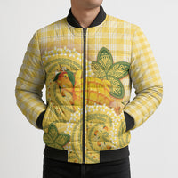 Hawaii Palaka Bomber Puffer Jacket Cute Ripe Mango Turtle On The Waves DT05 - Polynesian Pride
