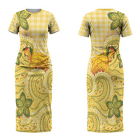 Hawaii Palaka Couples Matching Short Sleeve Bodycon Dress and Long Sleeve Button Shirt Cute Ripe Mango Turtle On The Waves DT05 - Polynesian Pride