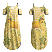 Hawaii Palaka Couples Matching Summer Maxi Dress and Long Sleeve Button Shirt Cute Ripe Mango Turtle On The Waves DT05 - Polynesian Pride