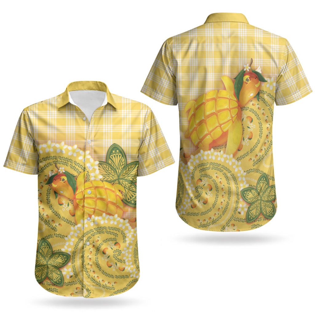 Hawaii Palaka Couples Matching Tank Maxi Dress and Hawaiian Shirt Cute Ripe Mango Turtle On The Waves DT05 - Polynesian Pride