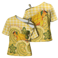 Hawaii Palaka Cross Shoulder Shirt Cute Ripe Mango Turtle On The Waves DT05 - Polynesian Pride