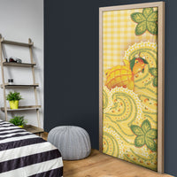 Hawaii Palaka Door Cover Cute Ripe Mango Turtle On The Waves DT05 - Polynesian Pride