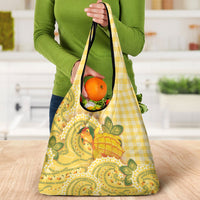 Hawaii Palaka Grocery Bag Cute Ripe Mango Turtle On The Waves DT05 - Polynesian Pride