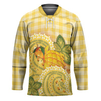Hawaii Palaka Hockey Jersey Cute Ripe Mango Turtle On The Waves DT05 Unisex Yellow - Polynesian Pride