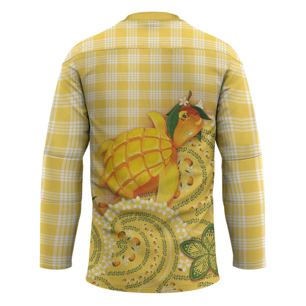 Hawaii Palaka Hockey Jersey Cute Ripe Mango Turtle On The Waves DT05 - Polynesian Pride