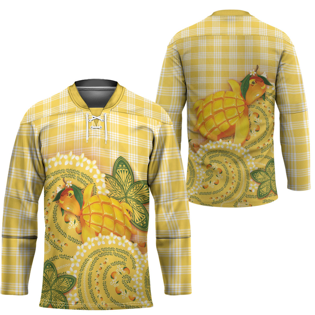Hawaii Palaka Hockey Jersey Cute Ripe Mango Turtle On The Waves DT05 - Polynesian Pride