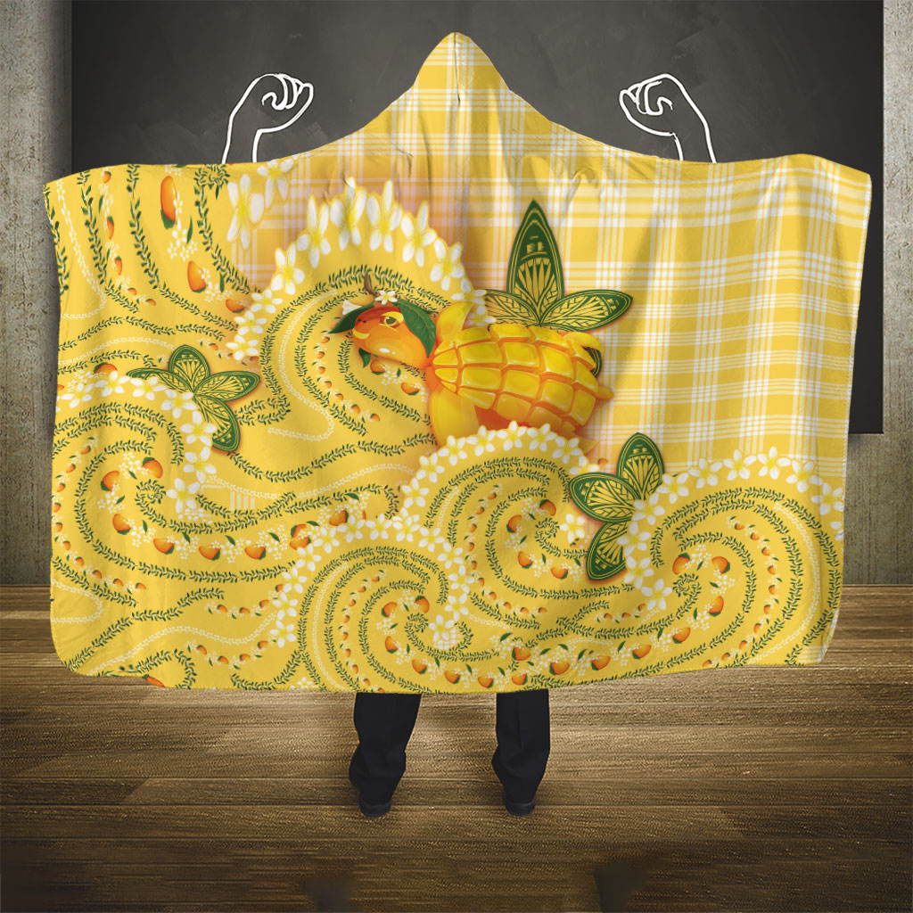 Hawaii Palaka Hooded Blanket Cute Ripe Mango Turtle On The Waves DT05 - Polynesian Pride